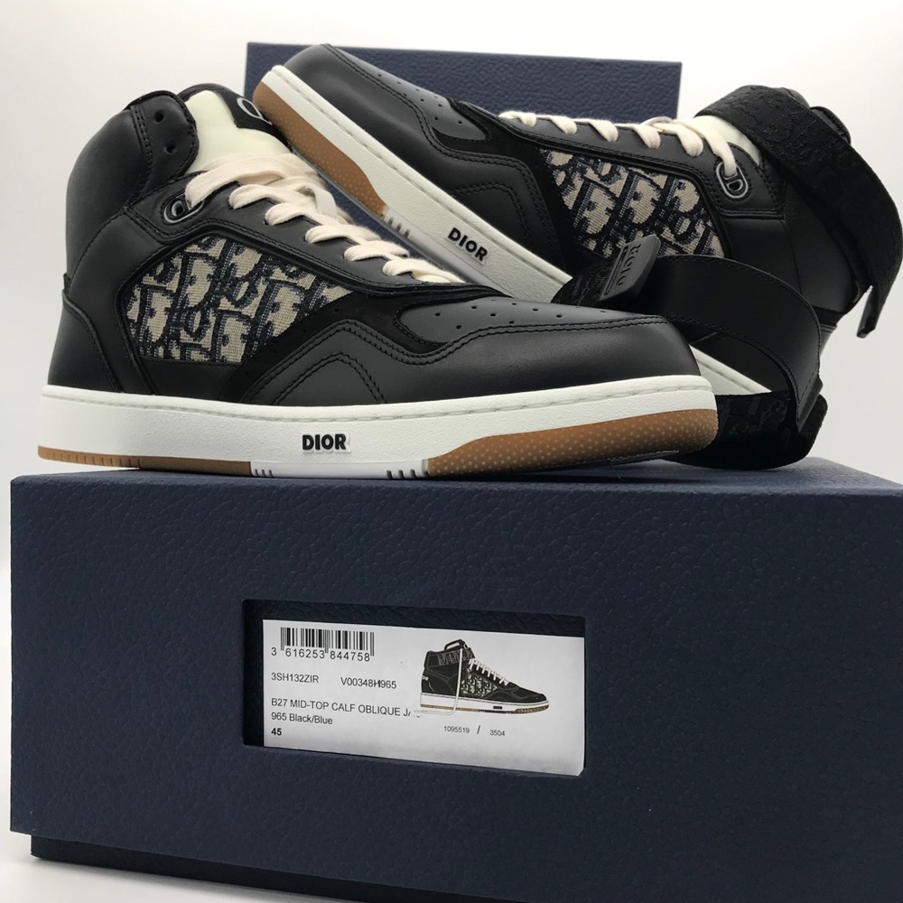 Authentic DIOR Black Smooth Calfskin Sneakers - Picture 14 of 15